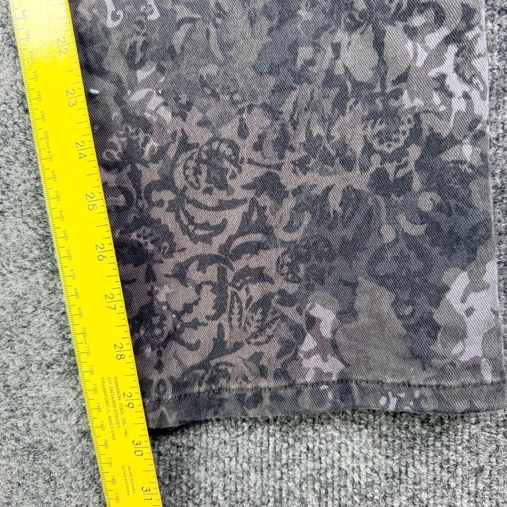 Gloria Vanderbilt Amanda Straight Leg Jeans Women 12 29x34 Gray Damask High Rise